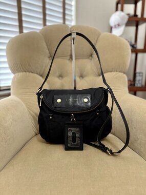 Auth. MARC JACOBS Preppy Natasha Black Nylon Crossbody Bag